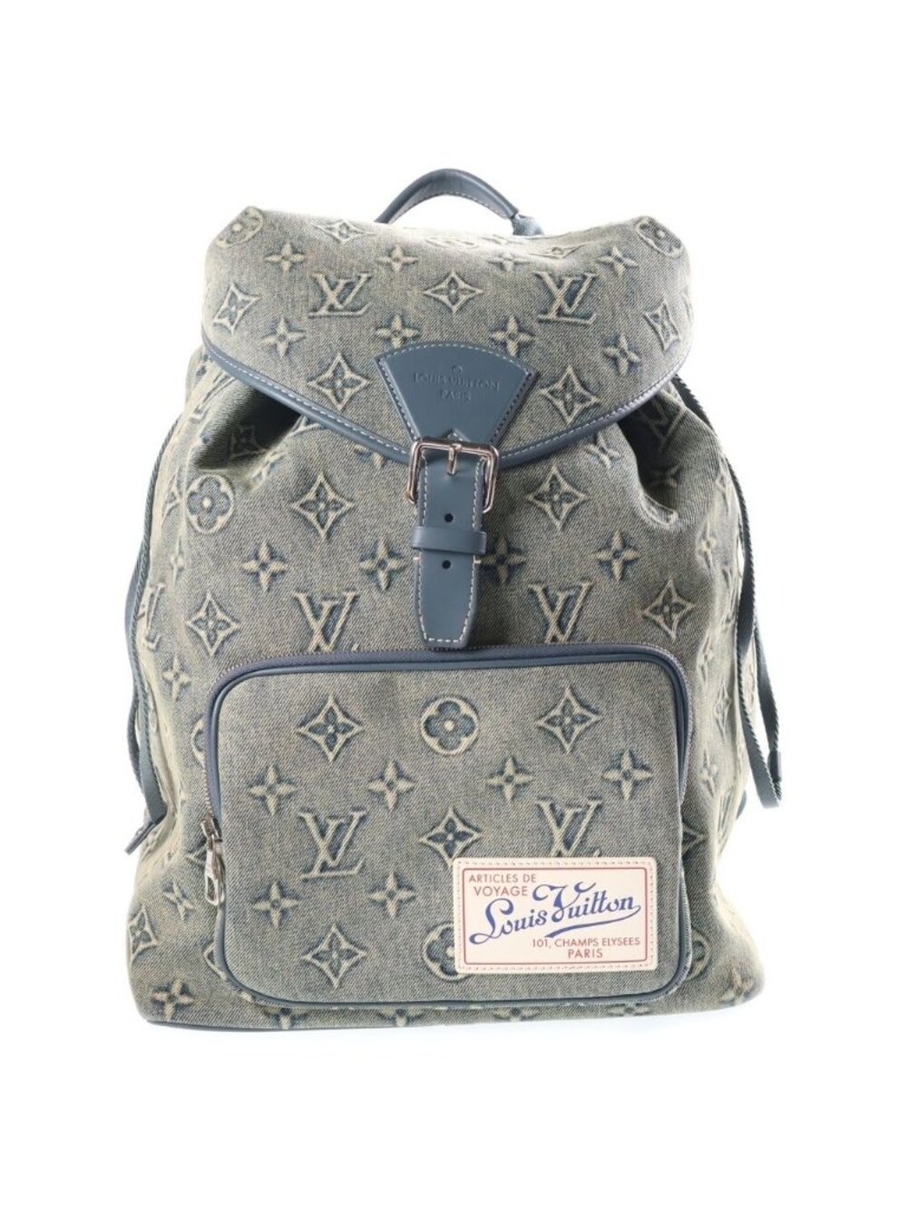 Louis Vuitton Monogram Wash Denim Montsouris Backpack Canvas Blue